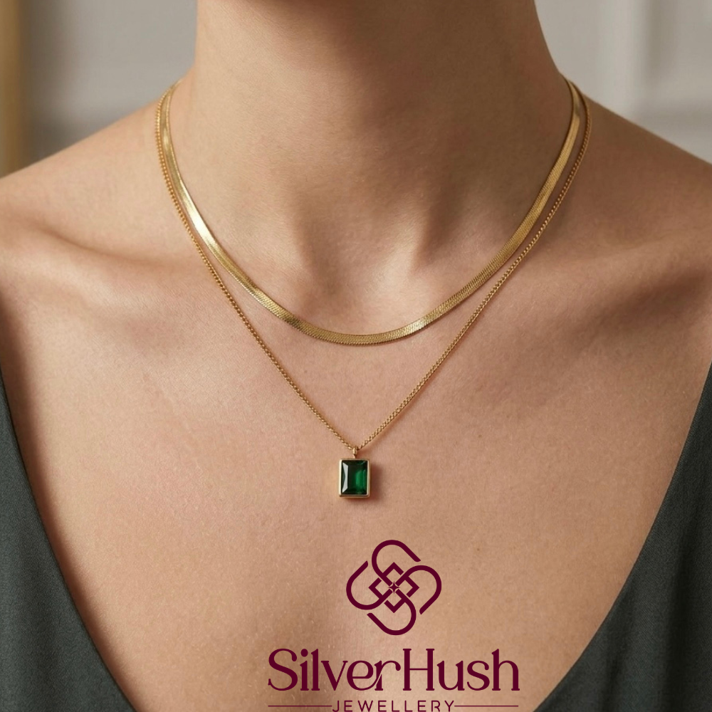 Green Pendant Double Layered