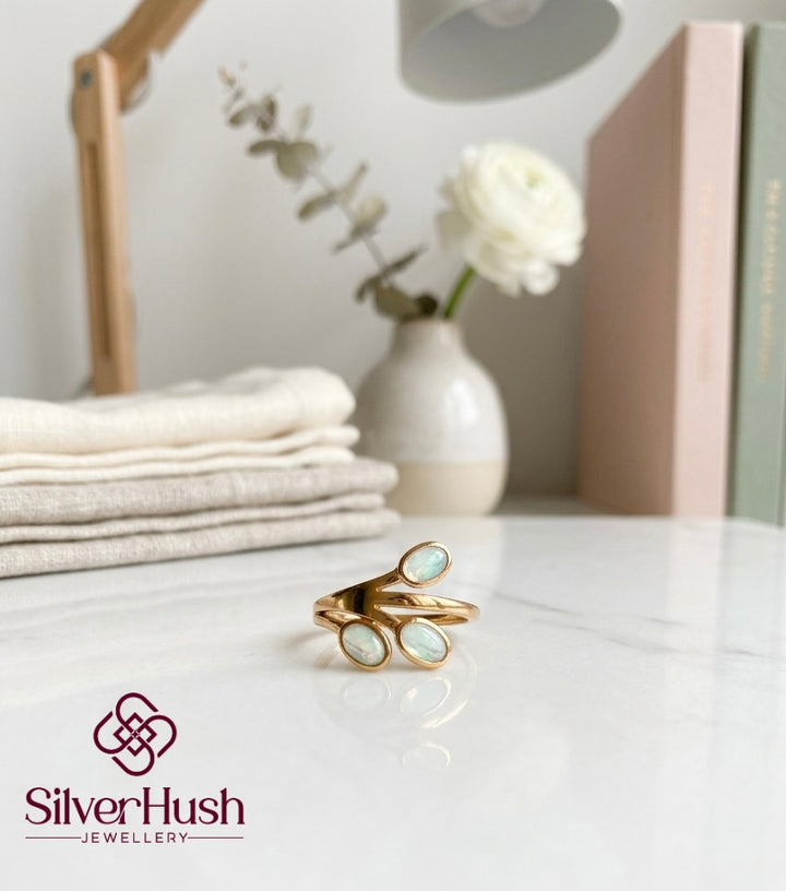 Flower White Ring