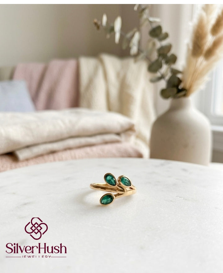 Flower Green Ring